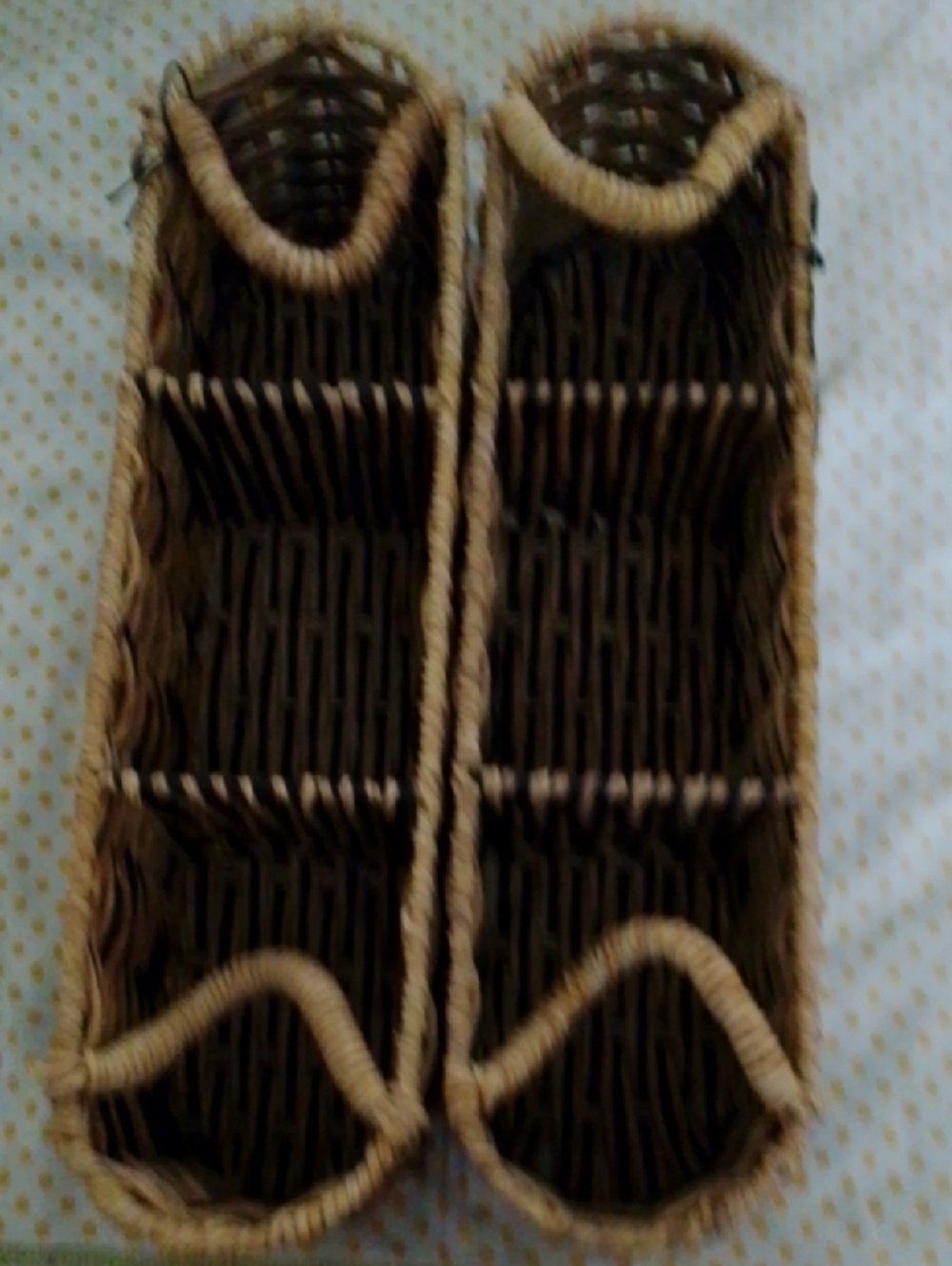 Better Homes & Gardens Beige & Black Resin Rattan Oval Caddy.